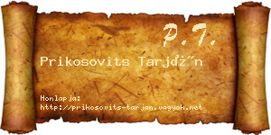 Prikosovits Tarján névjegykártya